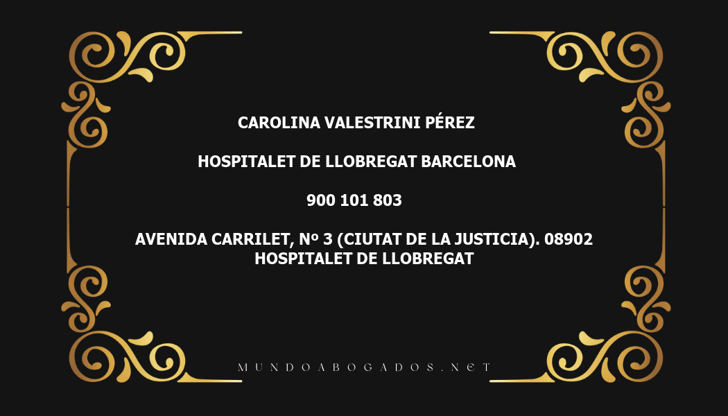 abogado Carolina Valestrini Pérez en la localidad de Hospitalet de Llobregat