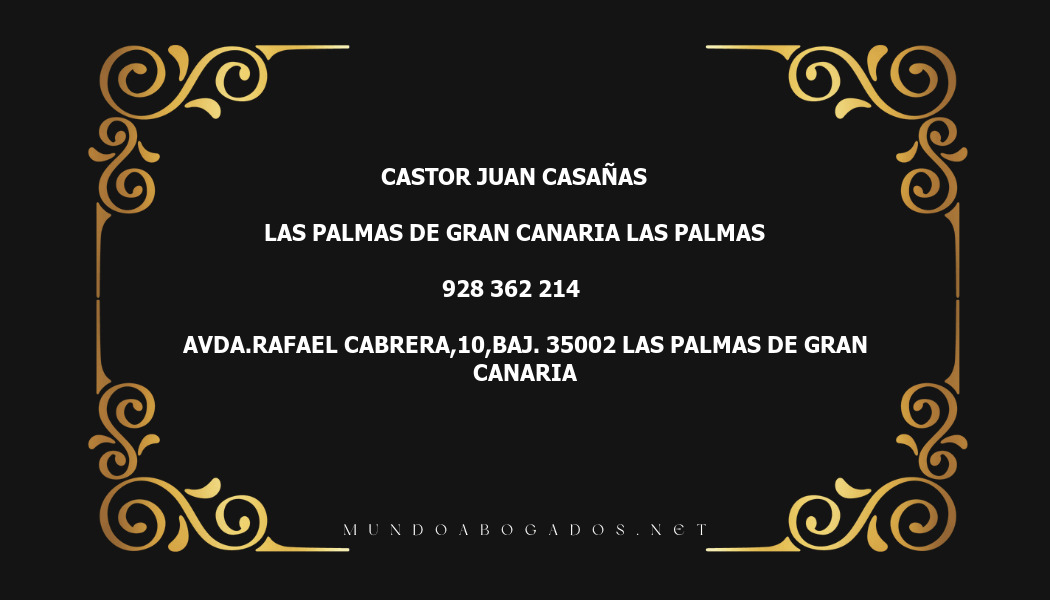 abogado Castor Juan Casañas en la localidad de Las Palmas de Gran Canaria