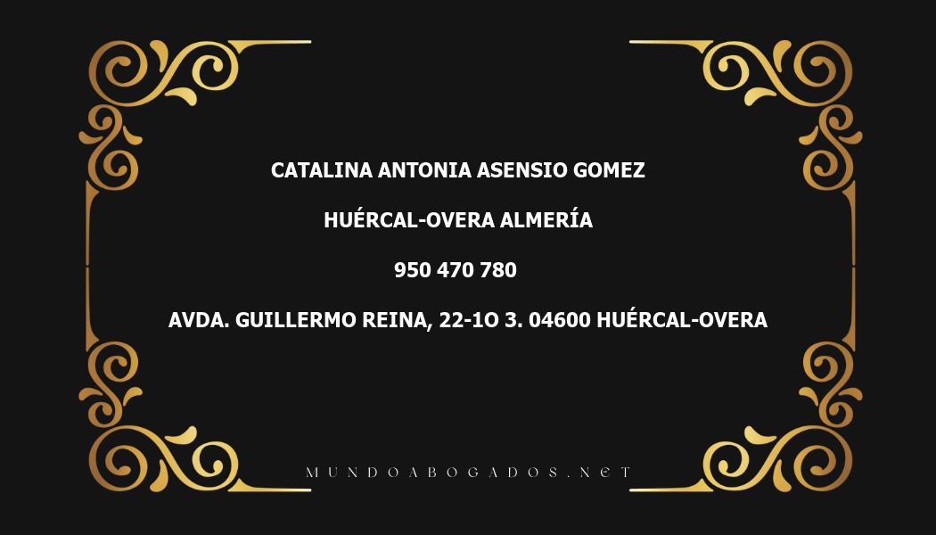 abogado Catalina Antonia Asensio Gomez en la localidad de Huércal-Overa