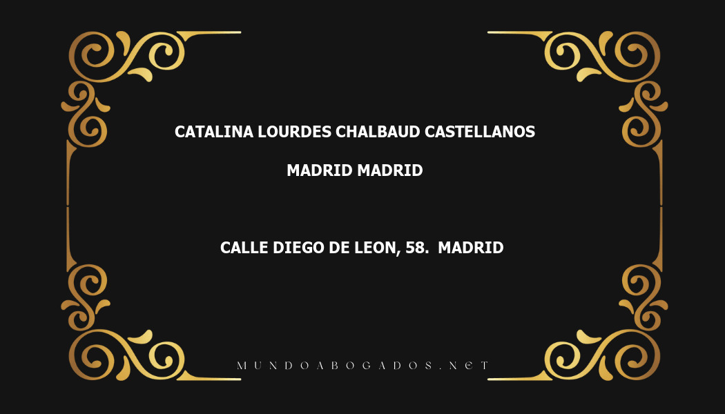 abogado Catalina Lourdes Chalbaud Castellanos en la localidad de Madrid