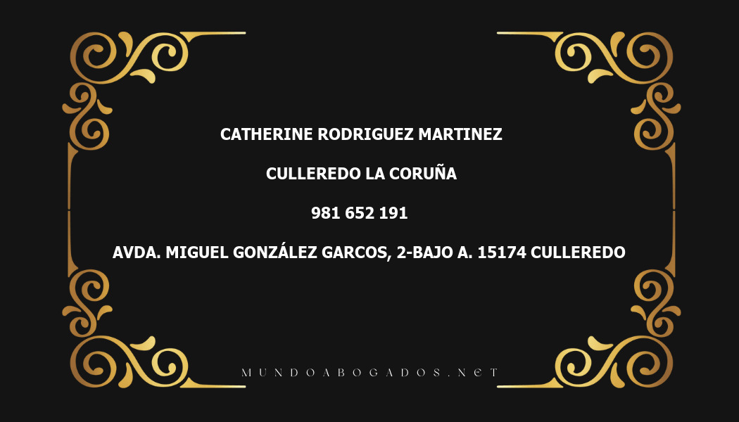 abogado Catherine Rodriguez Martinez en la localidad de Culleredo