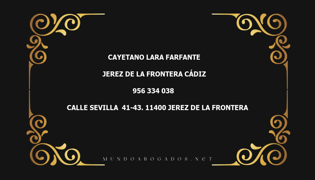 abogado Cayetano Lara Farfante en la localidad de Jerez de la Frontera