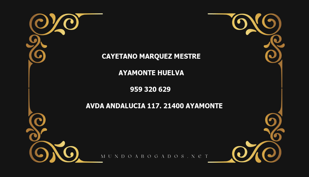 abogado Cayetano Marquez Mestre en la localidad de Ayamonte