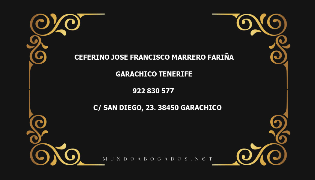 abogado Ceferino Jose Francisco Marrero Fariña en la localidad de Garachico