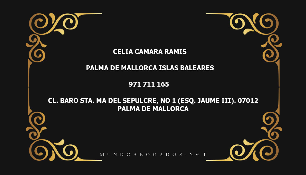 abogado Celia Camara Ramis en la localidad de Palma de Mallorca