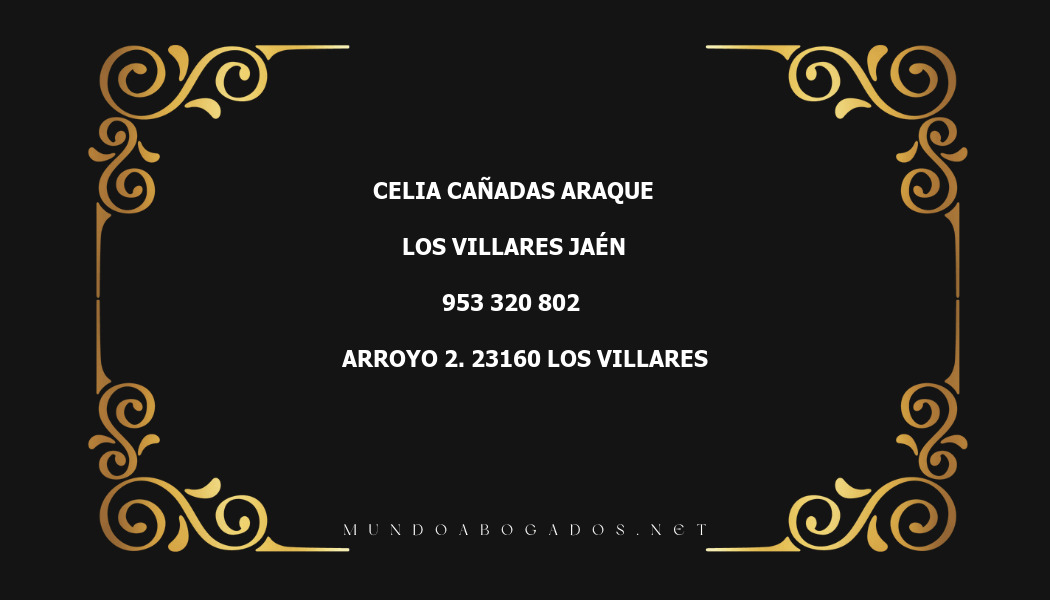 abogado Celia Cañadas Araque en la localidad de Los Villares