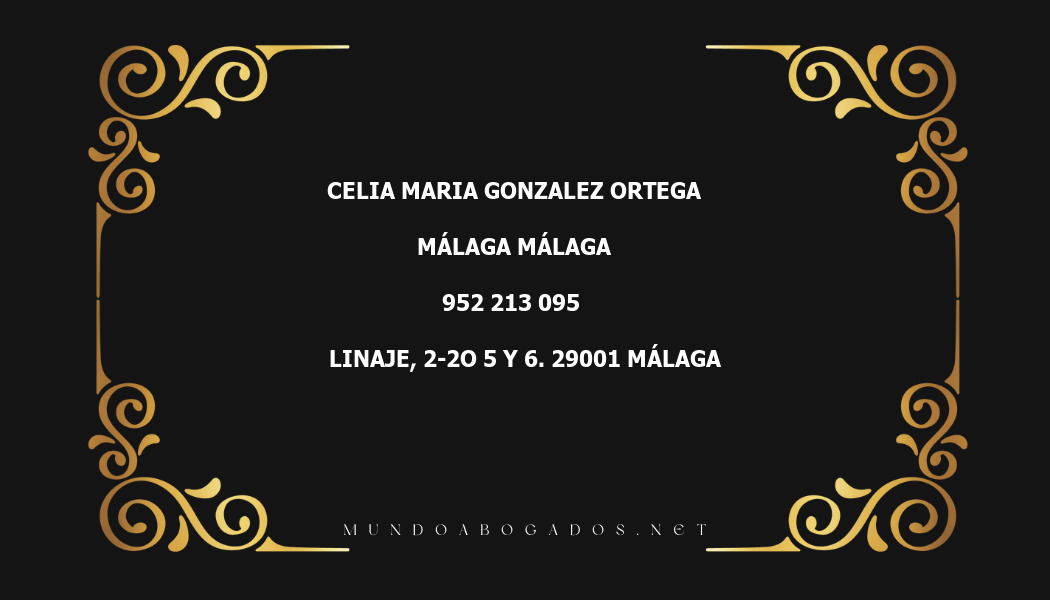 abogado Celia Maria Gonzalez Ortega en la localidad de Málaga