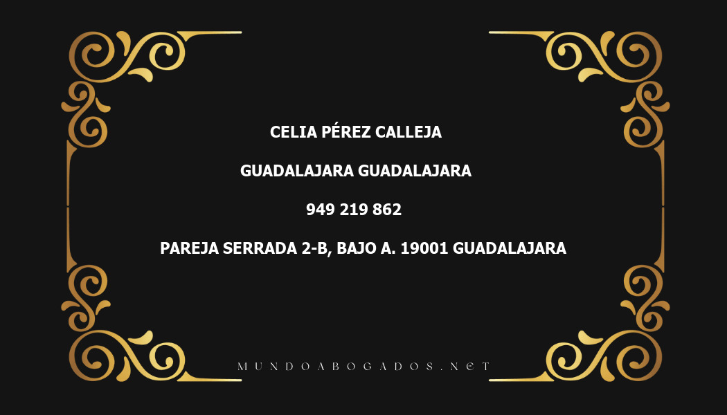 abogado Celia Pérez Calleja en la localidad de Guadalajara