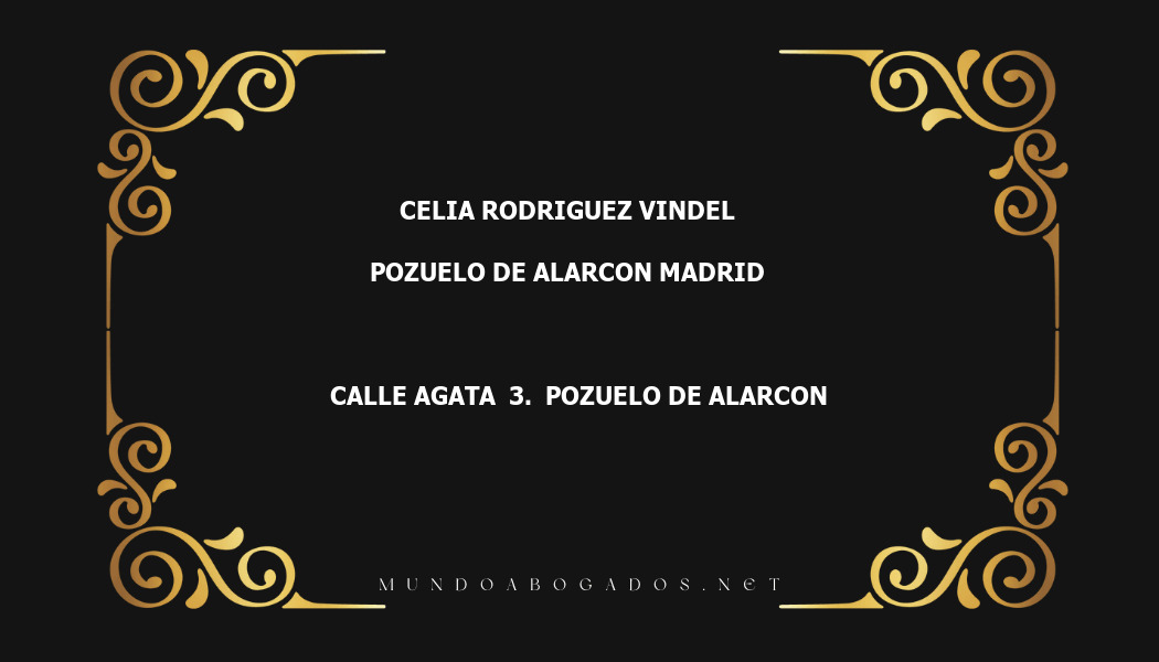 abogado Celia Rodriguez Vindel en la localidad de Pozuelo de Alarcon