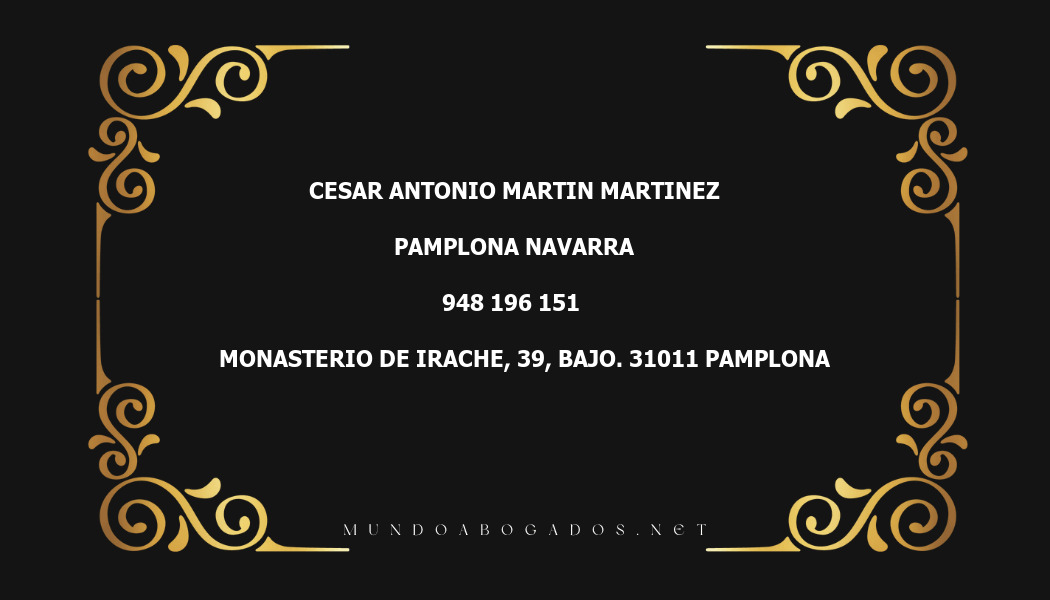 abogado Cesar Antonio Martin Martinez en la localidad de Pamplona