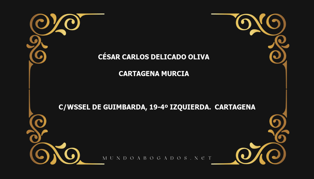 abogado César Carlos Delicado Oliva en la localidad de Cartagena