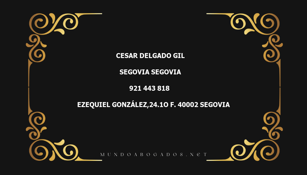 abogado Cesar Delgado Gil en la localidad de Segovia