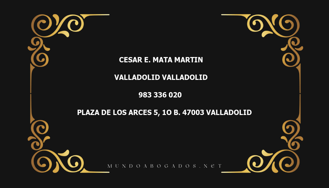 abogado Cesar E. Mata Martin en la localidad de Valladolid