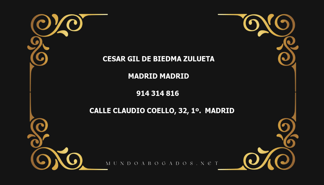 abogado Cesar Gil De Biedma Zulueta en la localidad de Madrid