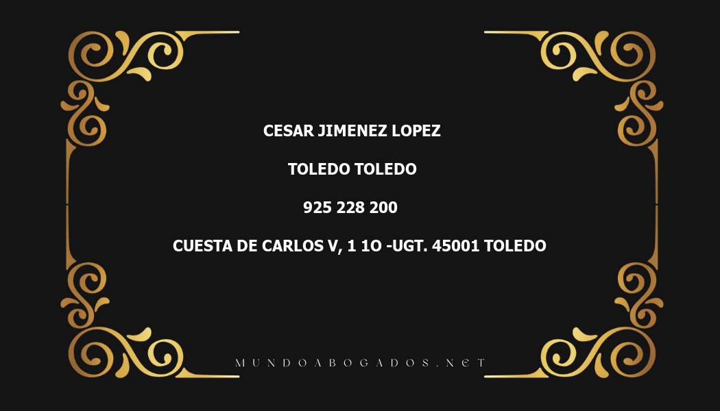 abogado Cesar Jimenez Lopez en la localidad de Toledo