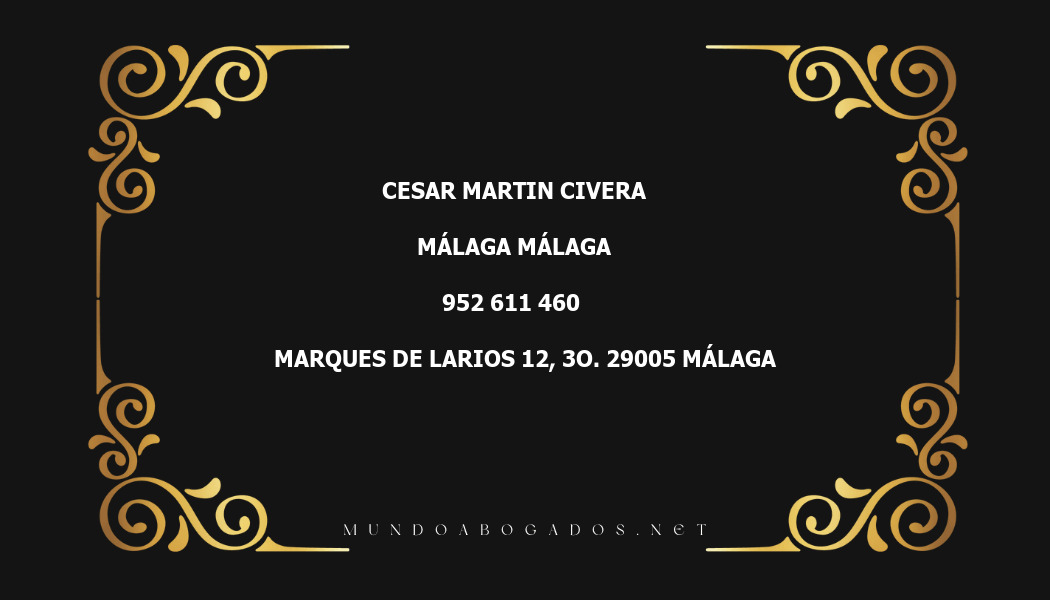 abogado Cesar Martin Civera en la localidad de Málaga