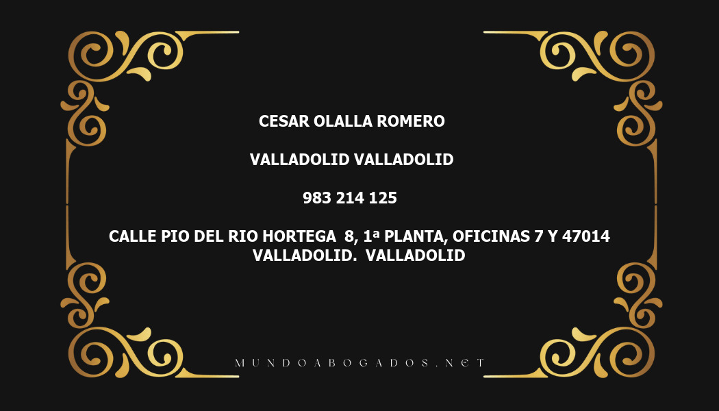 abogado Cesar Olalla Romero en la localidad de Valladolid