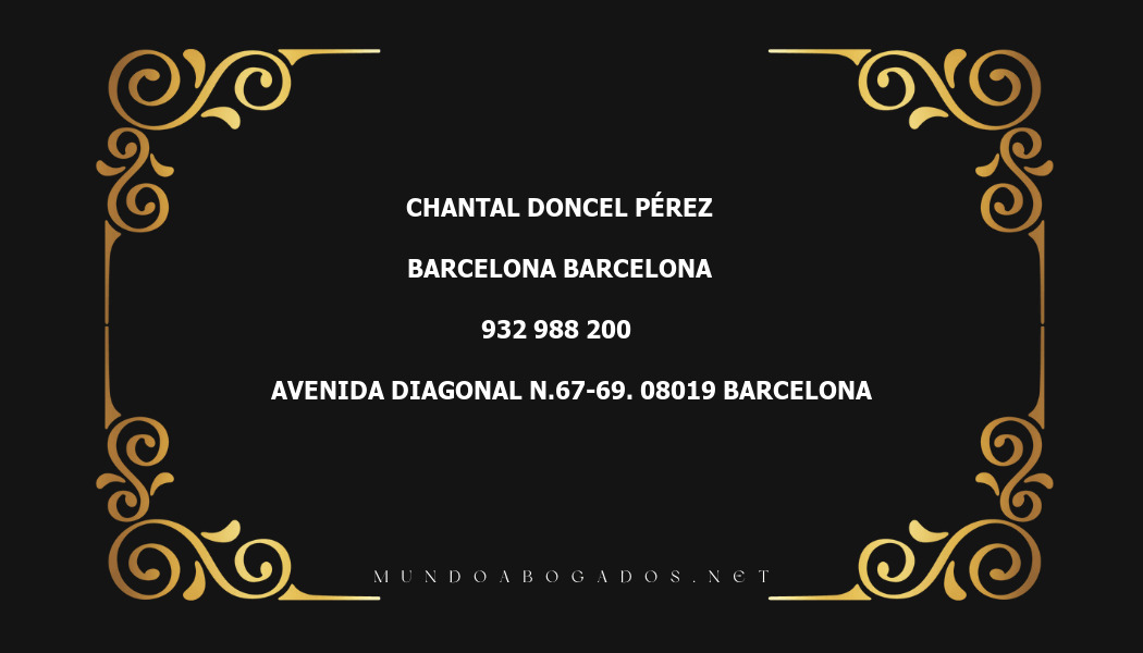 abogado Chantal Doncel Pérez en la localidad de Barcelona