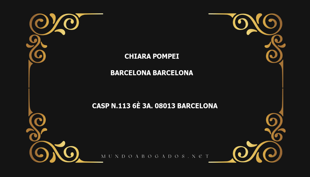 abogado Chiara Pompei en la localidad de Barcelona