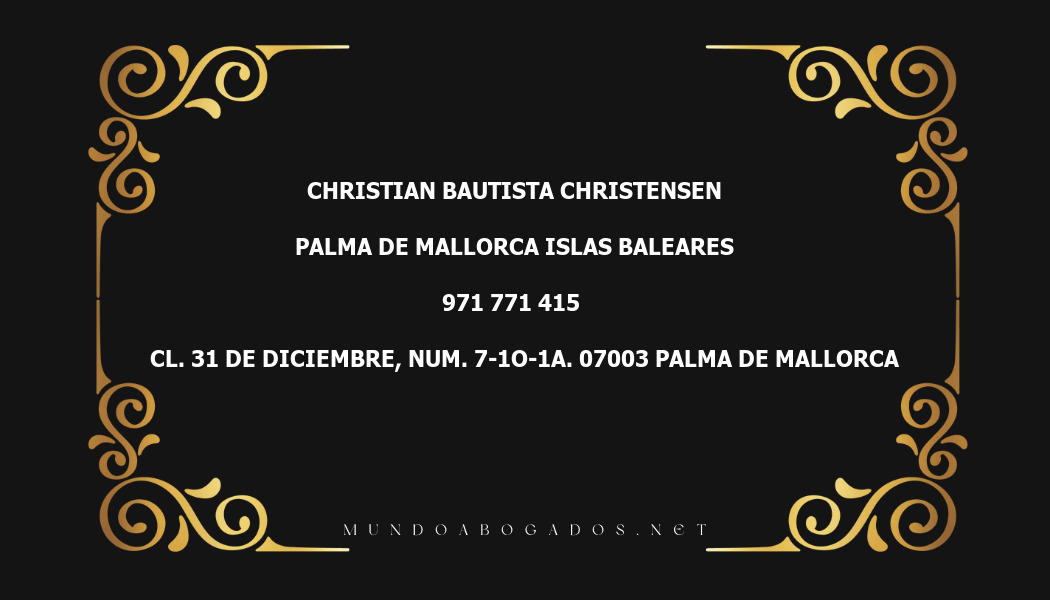 abogado Christian Bautista Christensen en la localidad de Palma de Mallorca