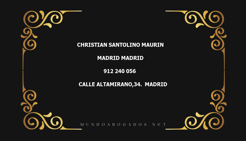 abogado Christian Santolino Maurin en la localidad de Madrid