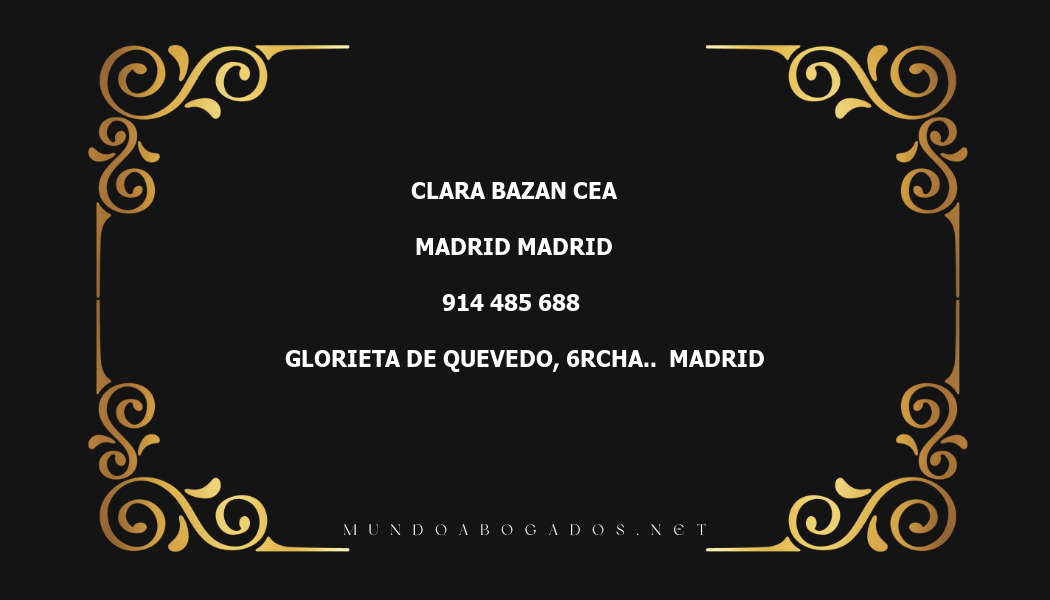 abogado Clara Bazan Cea en la localidad de Madrid