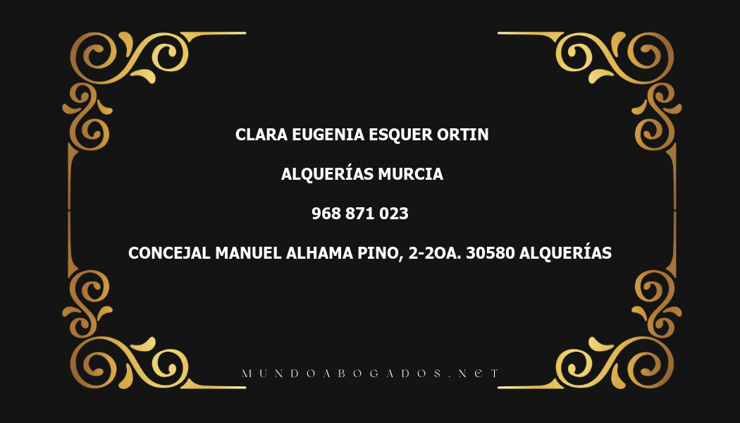 abogado Clara Eugenia Esquer Ortin en la localidad de Alquerías