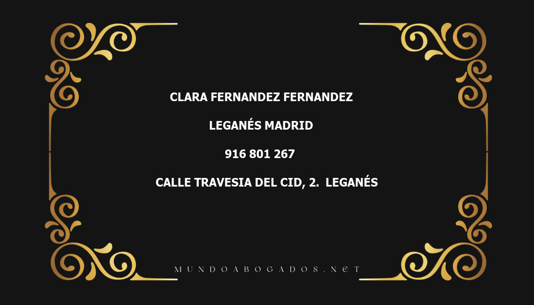 abogado Clara Fernandez Fernandez en la localidad de Leganés