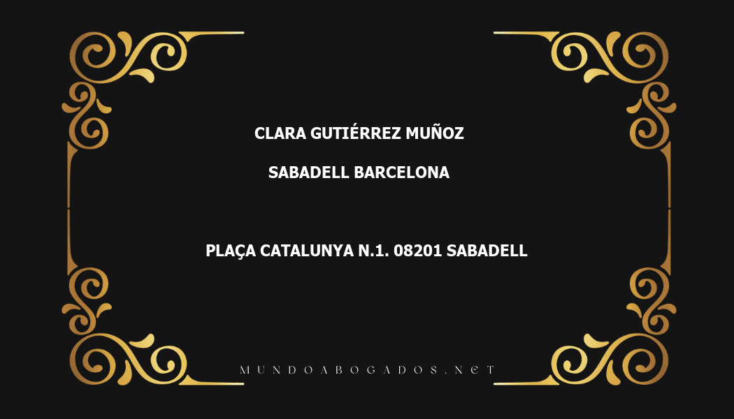 abogado Clara Gutiérrez Muñoz en la localidad de Sabadell