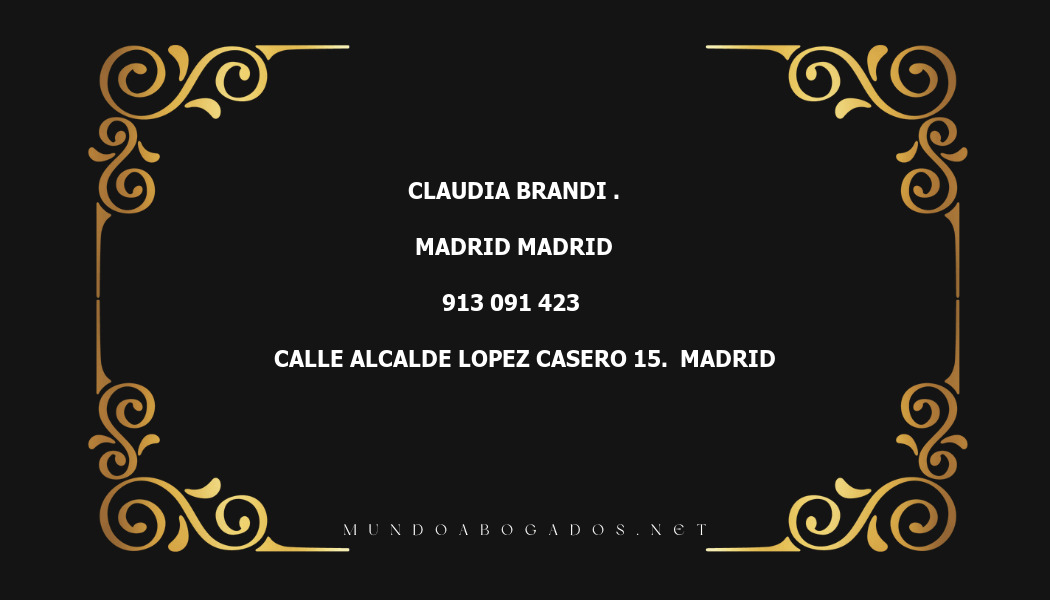 abogado Claudia Brandi . en la localidad de Madrid