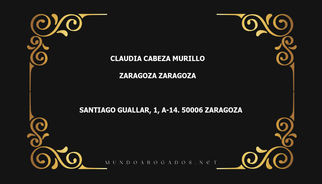 abogado Claudia Cabeza Murillo en la localidad de Zaragoza