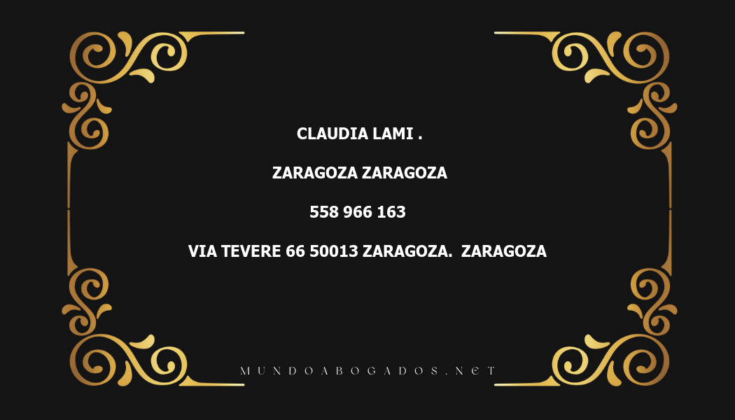 abogado Claudia Lami . en la localidad de Zaragoza