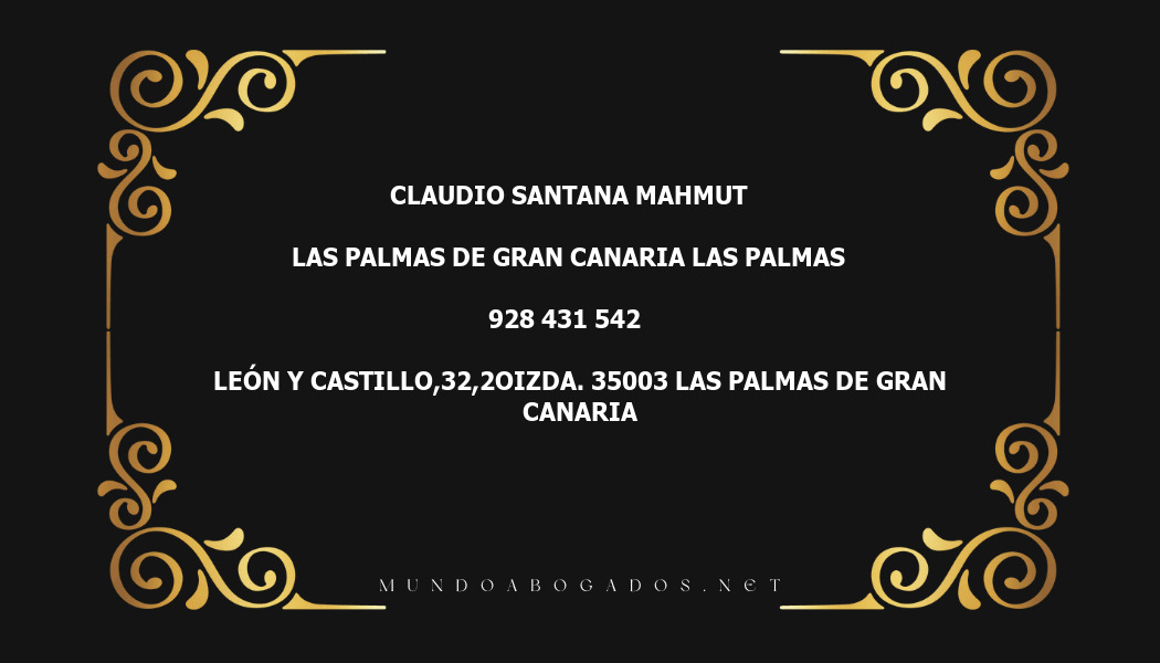 abogado Claudio Santana Mahmut en la localidad de Las Palmas de Gran Canaria