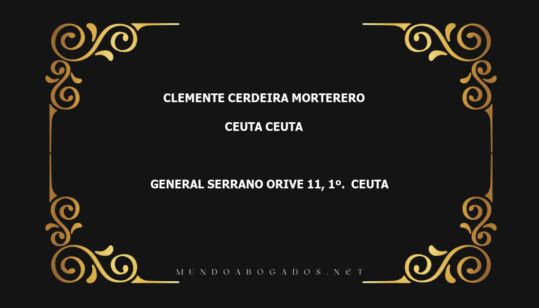 abogado Clemente Cerdeira Morterero en la localidad de Ceuta