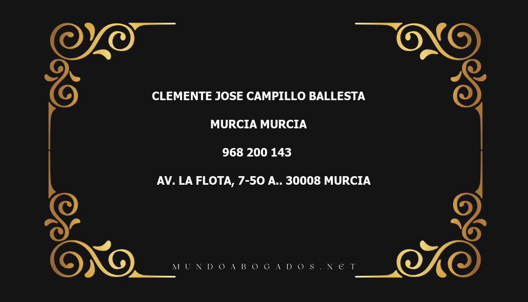 abogado Clemente Jose Campillo Ballesta en la localidad de Murcia