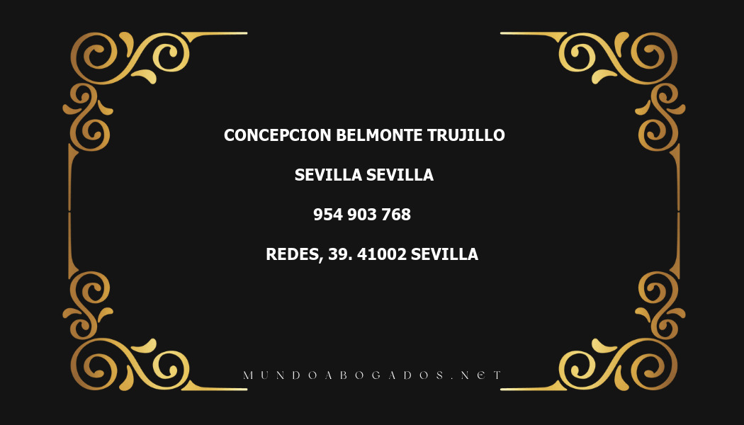 abogado Concepcion Belmonte Trujillo en la localidad de Sevilla