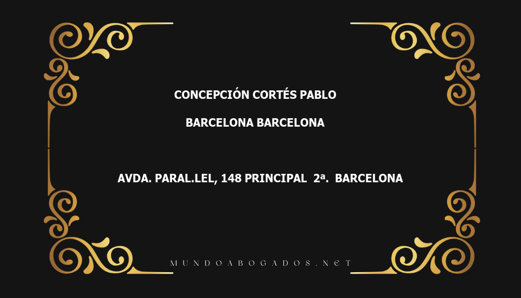 abogado Concepción Cortés Pablo en la localidad de Barcelona