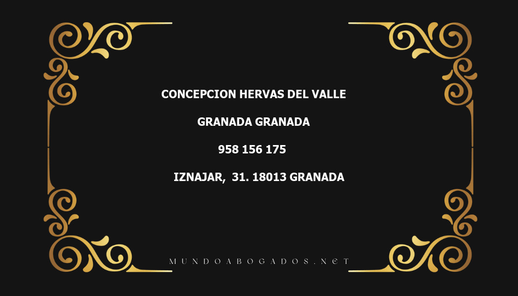 abogado Concepcion Hervas Del Valle en la localidad de Granada