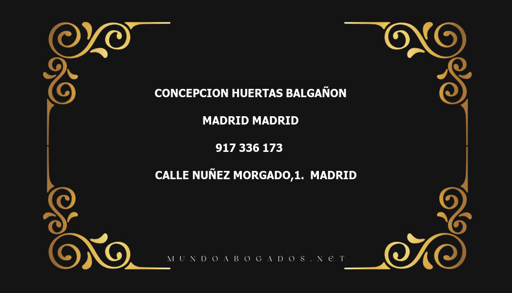 abogado Concepcion Huertas Balgañon en la localidad de Madrid