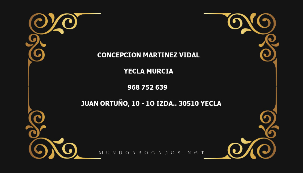 abogado Concepcion Martinez Vidal en la localidad de Yecla