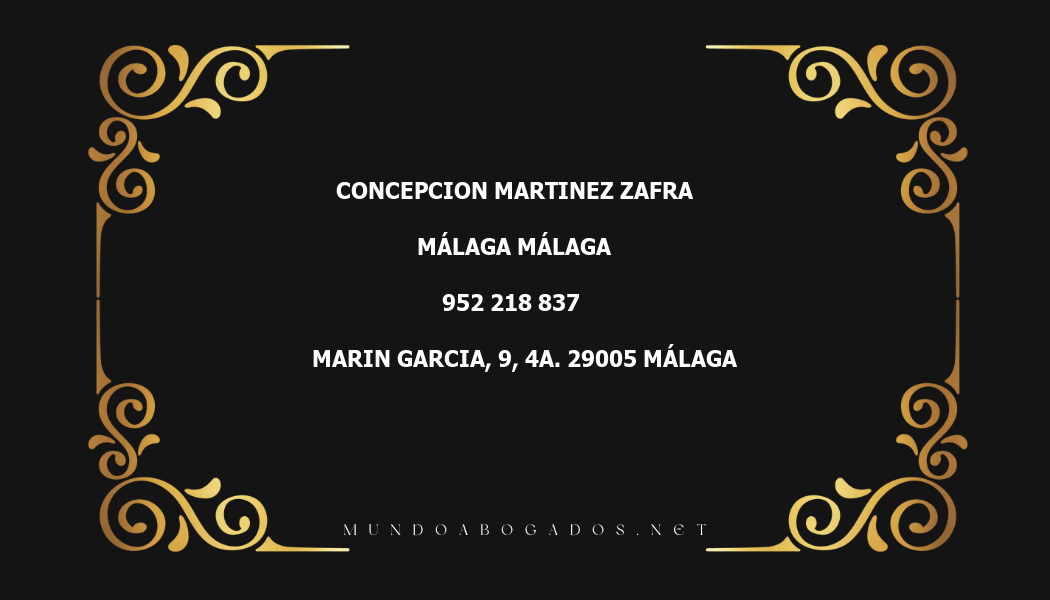 abogado Concepcion Martinez Zafra en la localidad de Málaga