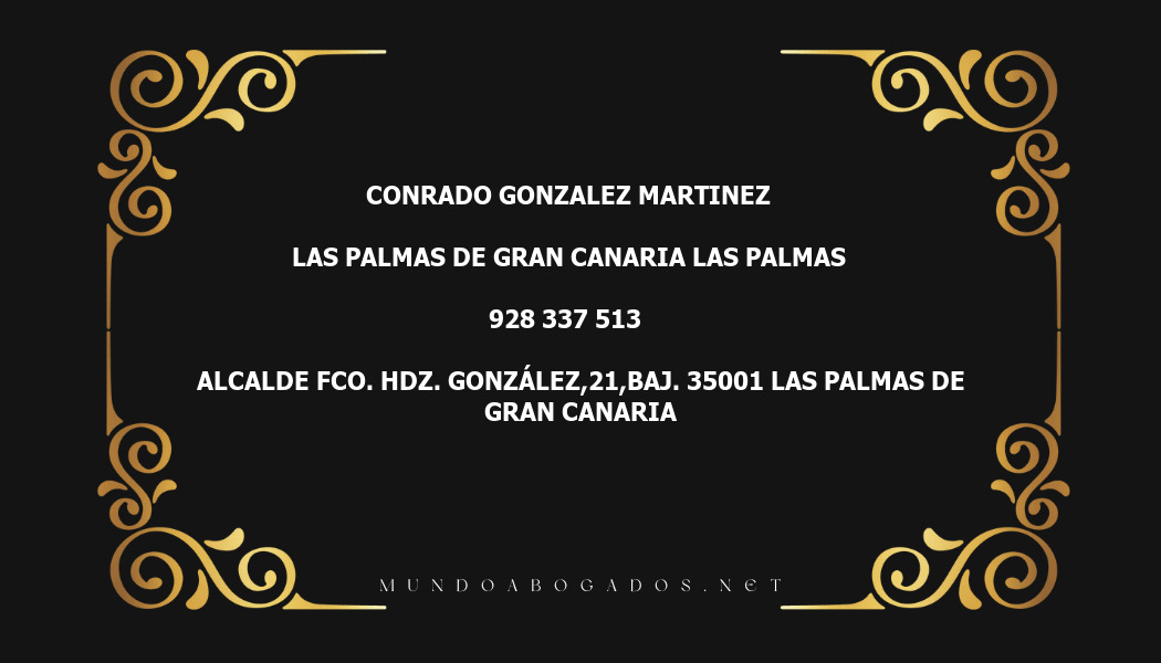 abogado Conrado Gonzalez Martinez en la localidad de Las Palmas de Gran Canaria