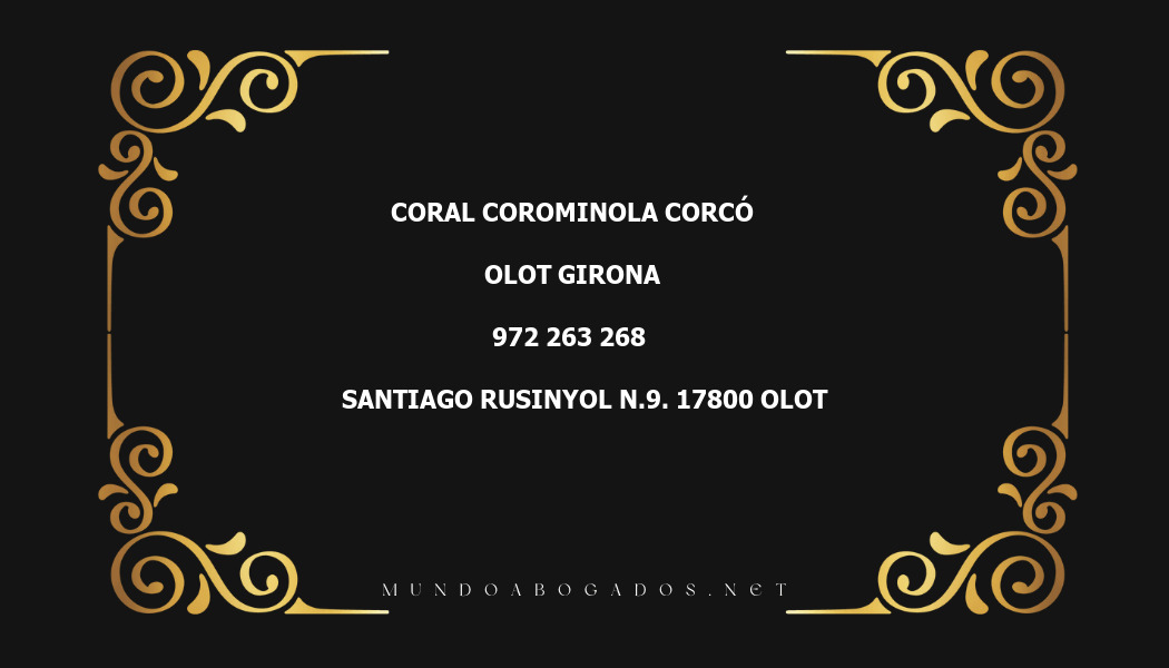 abogado Coral Corominola Corcó en la localidad de Olot