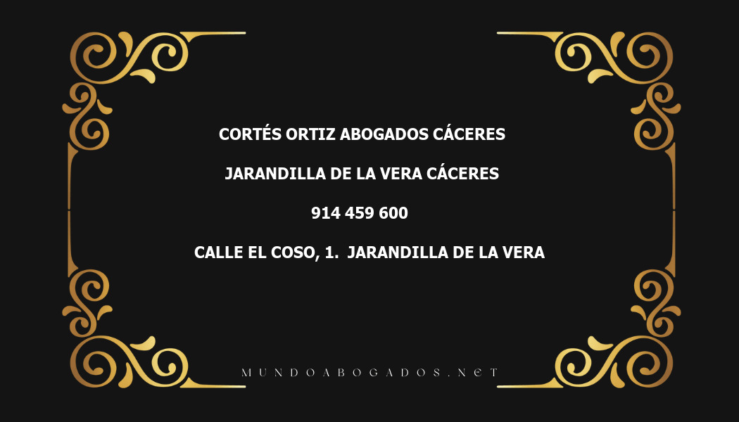 abogado Cortés Ortiz Abogados Cáceres en la localidad de Jarandilla de la Vera