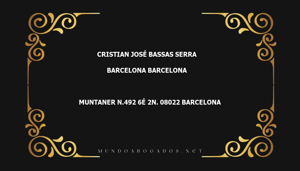 abogado Cristian José Bassas Serra en la localidad de Barcelona