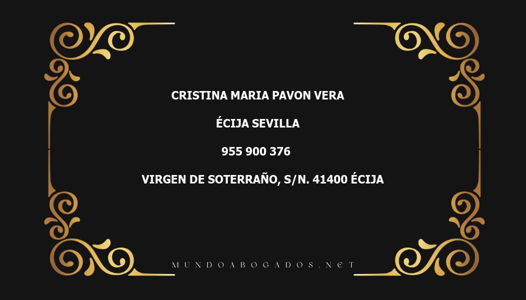 abogado Cristina Maria Pavon Vera en la localidad de Écija