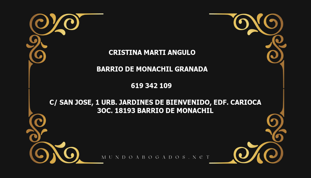 abogado Cristina Marti Angulo en la localidad de Barrio de Monachil