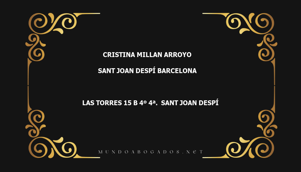 abogado Cristina Millan Arroyo en la localidad de Sant Joan Despí