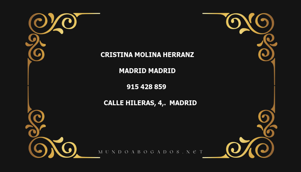 abogado Cristina Molina Herranz en la localidad de Madrid