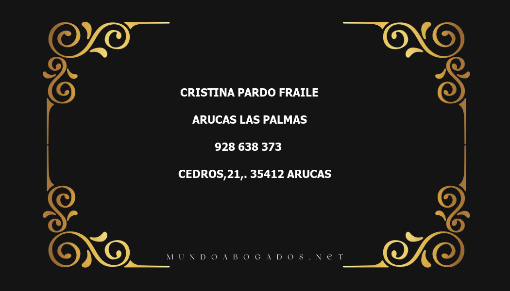 abogado Cristina Pardo Fraile en la localidad de Arucas